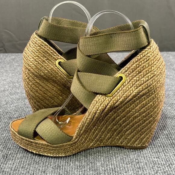 Jean-Michel Cazabat | Shoes | Jean Michel Cazabat  Jean Michel Cazabat Espadrilles Women’s 9.5 Strappy High Wedge Boho Olive Green